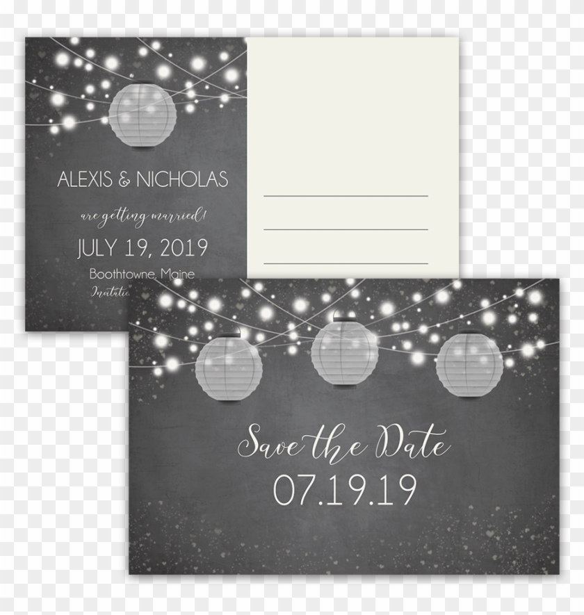 Rustic Save The Date Postcard Search Result 88 Cliparts - Wedding Reception Invitations Blue Chalkboard Lantern - Png Download