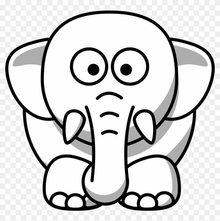 Net Clipart Black And White Elephant Copy Black White - Clip Art Animal Black And White - Png Download