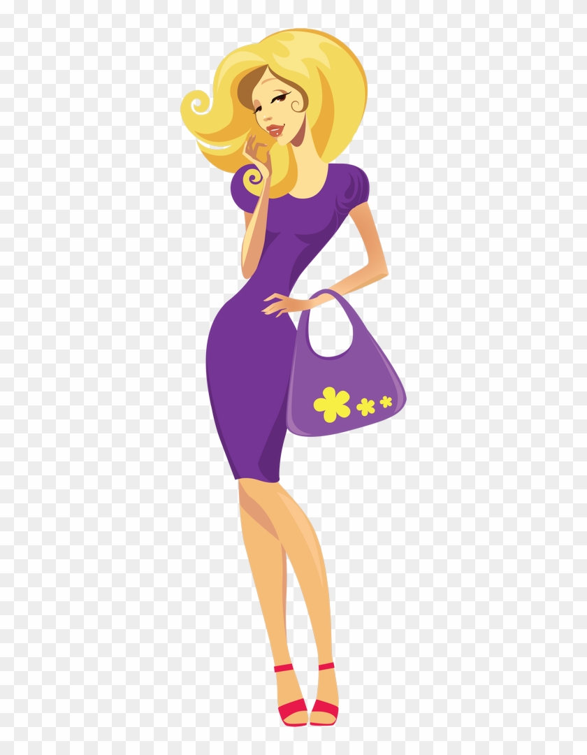 Fashion Girls - - Fashion Girl With Dress Clipart - Png Download