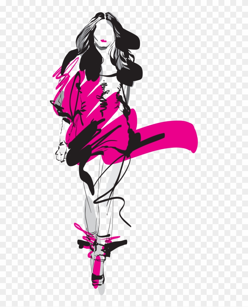 Catwalk Models Model Fashion Illustration Download - Fashion Vector Clipart