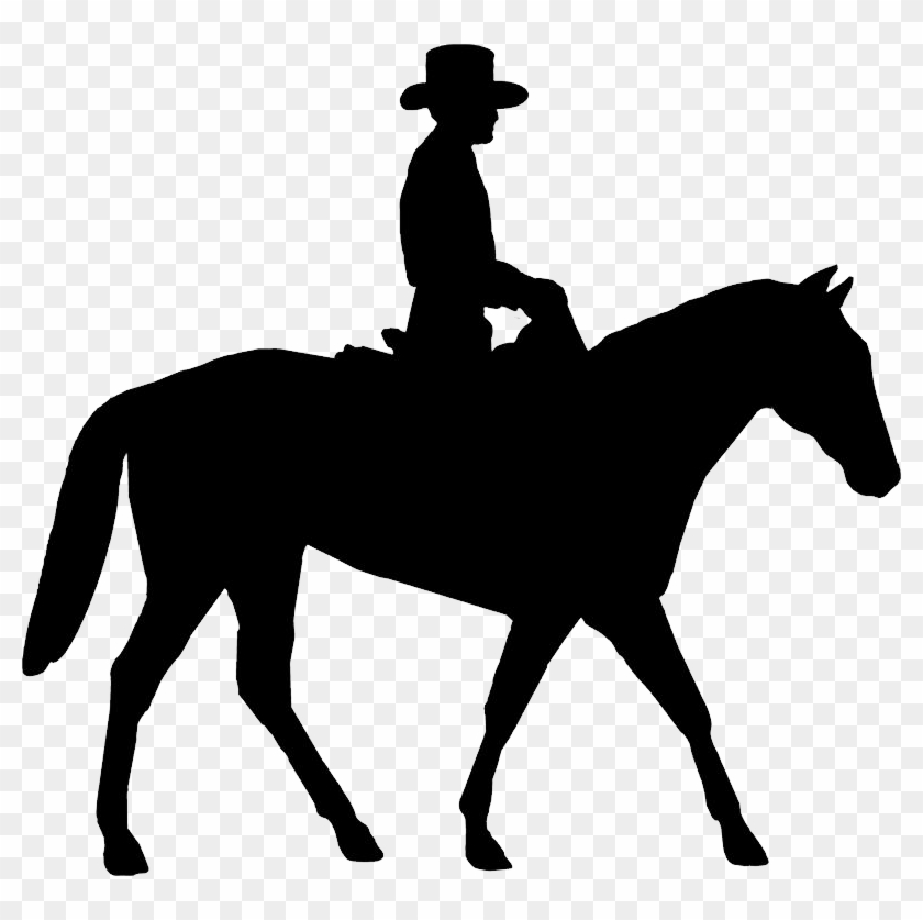Cowboy Silhouette Png - Horse Riding Clipart Transparent Png #976183