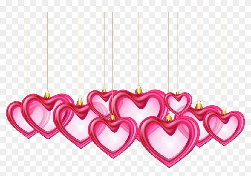 Hanging Hearts Decor Transparent Png Clip Art - Hanging Hearts Clipart Png #976231