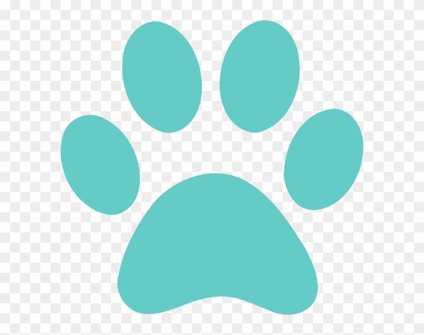Small - Teal Paw Print Clipart #976696