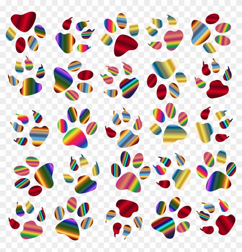 This Free Icons Png Design Of Colorful Paw Prints Pattern Clipart