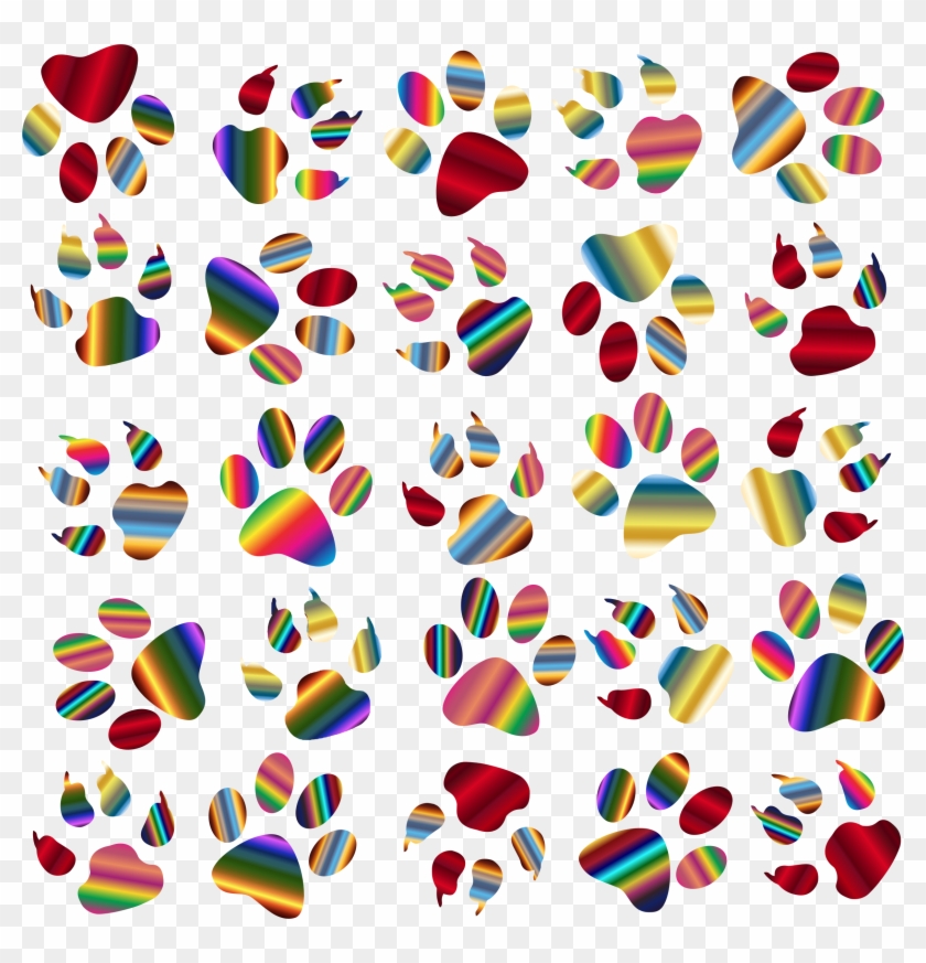 This Free Icons Png Design Of Colorful Paw Prints Pattern Clipart #976778