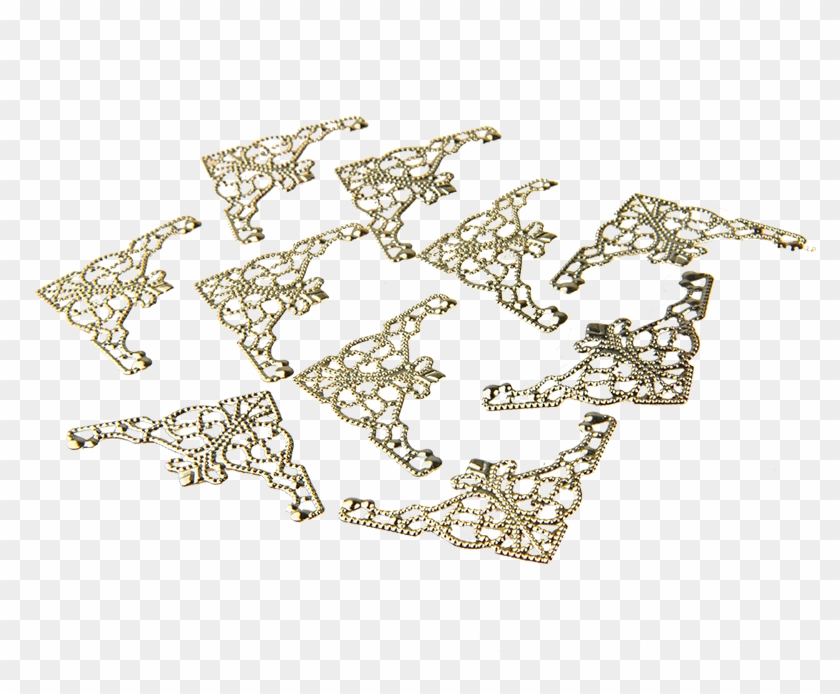 10 Filigree Gold Corners - Motif Clipart #977109
