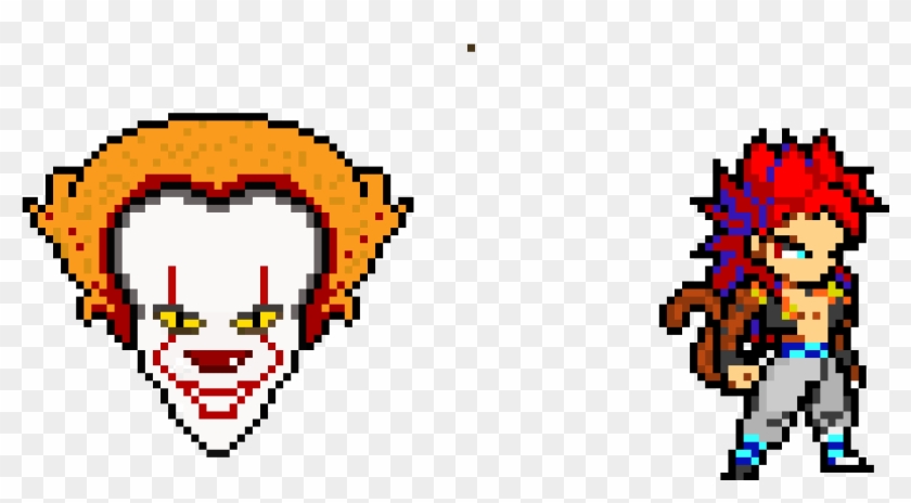 Pennywise And Super Saiyen 4 Gogito Pennywise Pixel Art