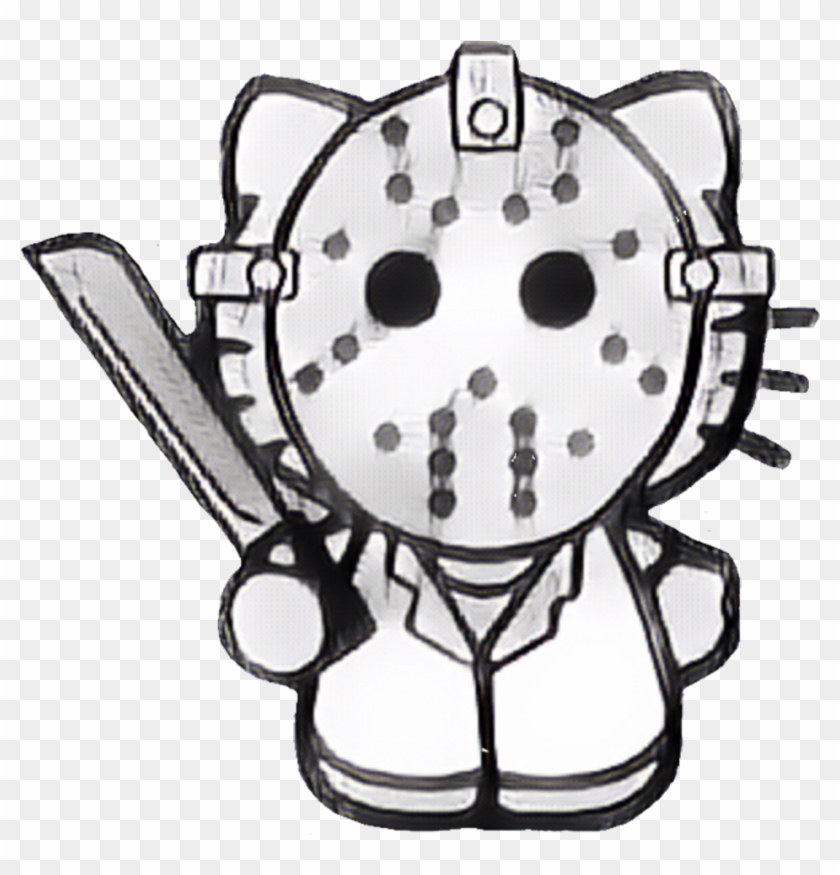 Horror Gore Movie Jason Mask Killer Blood Hk Hellokitty - Hello Kitty Friday The 13th Clipart #978168