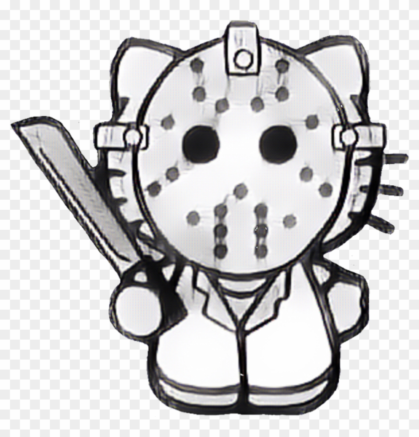 Horror Gore Movie Jason Mask Killer Blood Hk Hellokitty - Hello Kitty Friday The 13th Clipart