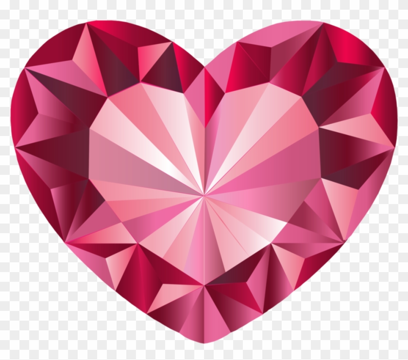 Pink, Crystal Heart, Vector Done In 2015, Via Illustrator - Transparent Pink Crystal Heart Clipart
