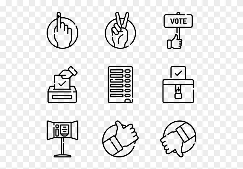 Voting - Line Art Clipart