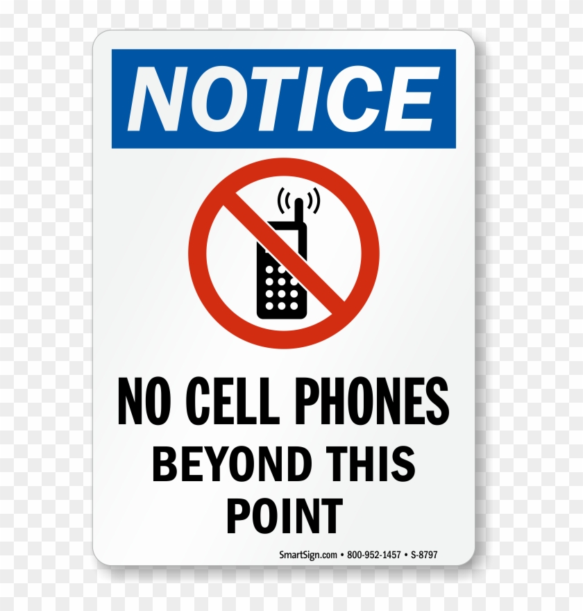 No Cell Phones Beyond This Point Sign - No Cell Phone Beyond This Point Clipart #979450