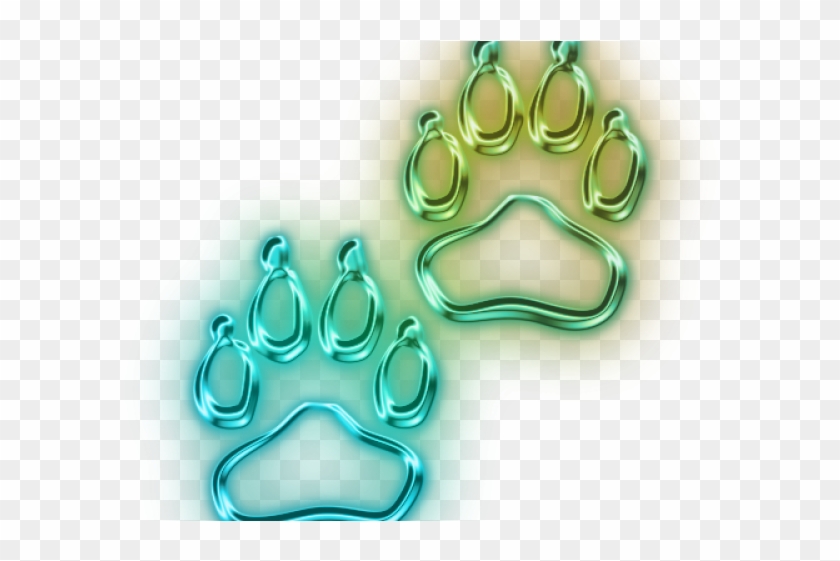 Neon Clipart Dog Paw - Metal - Png Download