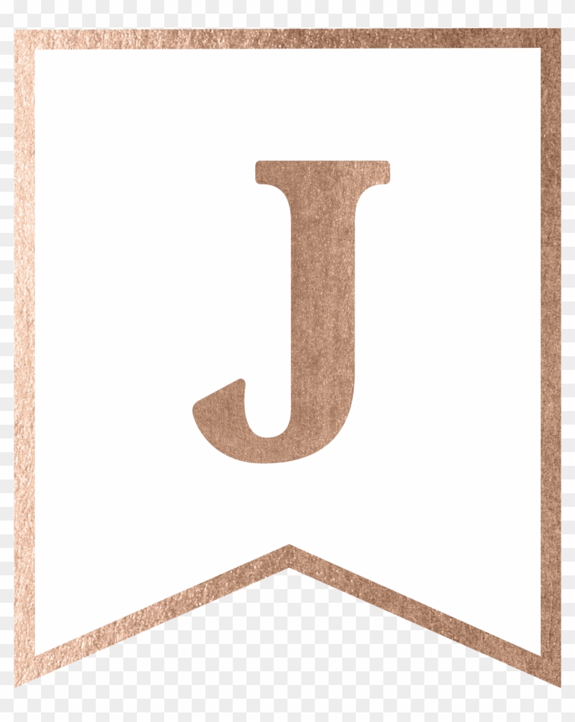 Rose Gold Banner Template Free Printable - Rose Gold J Png Clipart