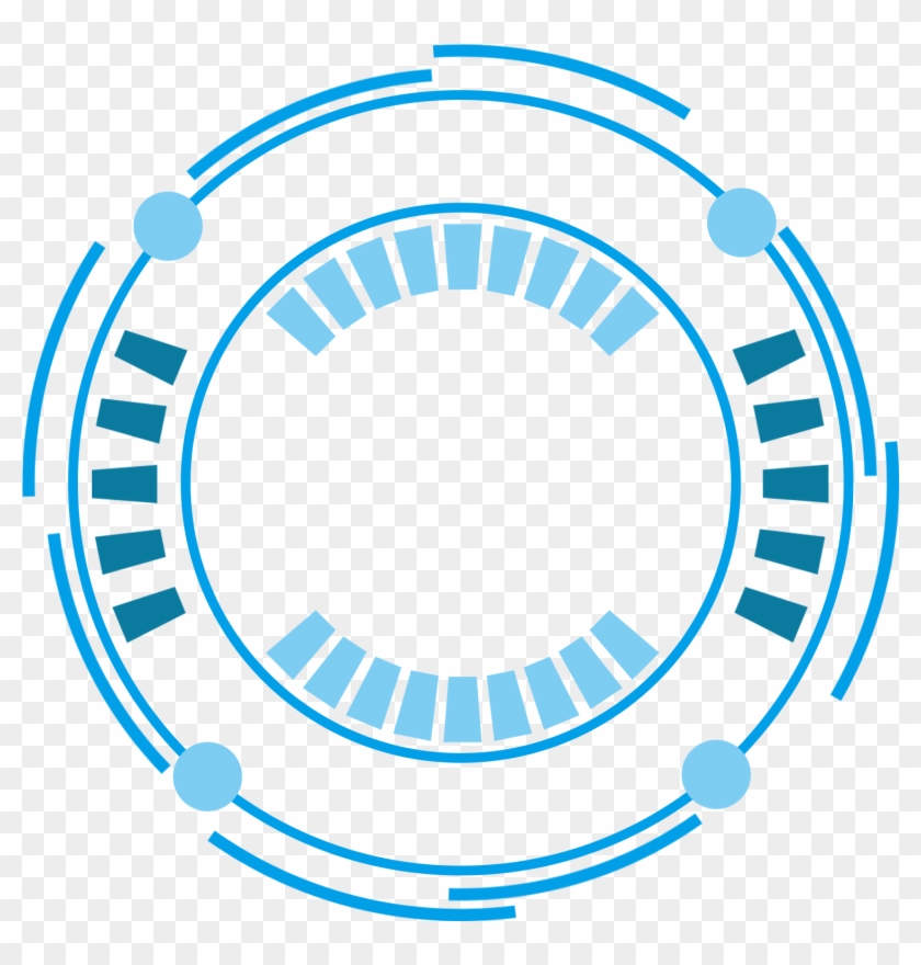 Tech Border Blue Futuristic Round Frame Png And Psd - Express Delivery North Pole Clipart