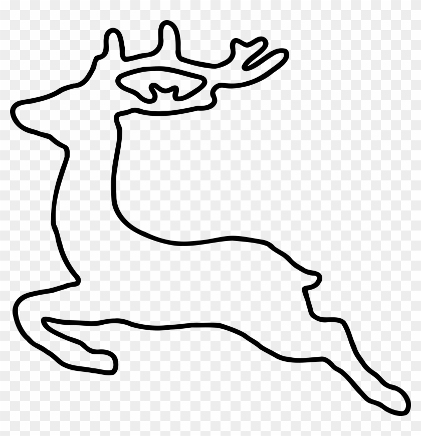 Reindeer Clipart Elegant - Jumping Deer Outline - Png Download