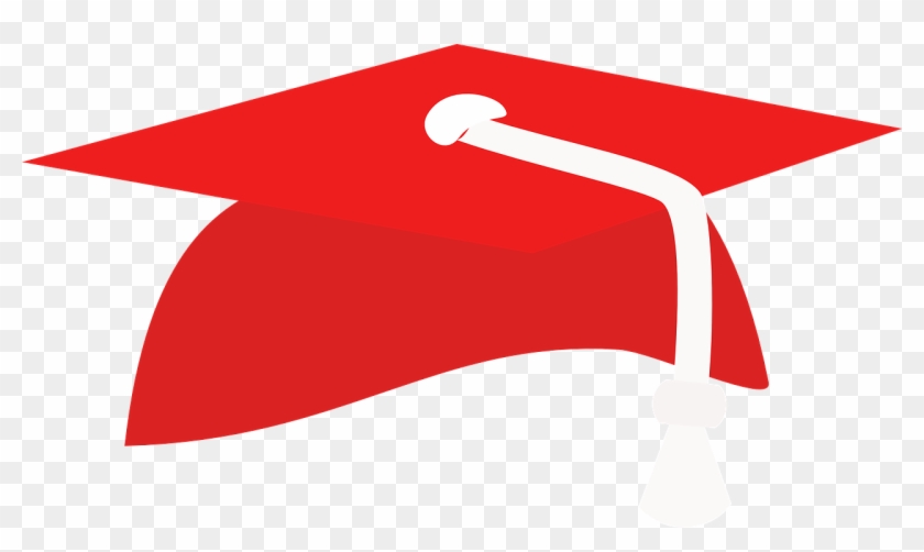 Graduation Cap Mortarboard - Red And White Graduation Cap Clipart #982287