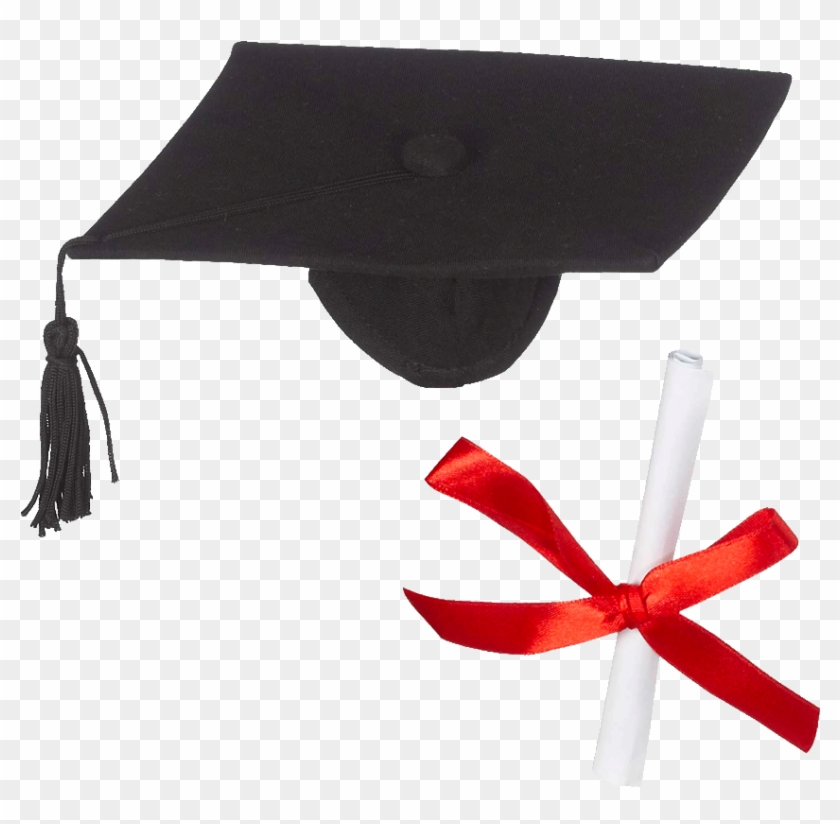 Graduation Hat & Diploma Set - Mortarboard Clipart