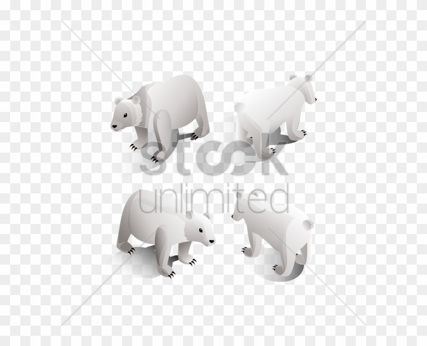 Polar Bear Clipart Side View - Isometric Polar Bear - Png Download