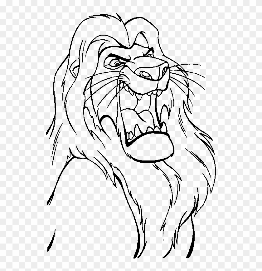 Lion King Angry Coloring For Kids - Lion King Drawings Mufasa Clipart #983560