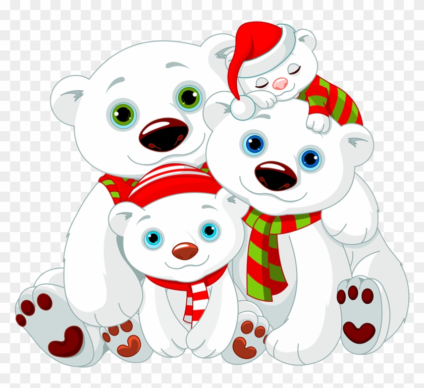 Families Clipart Polar Bear - Christmas Polar Bear Clipart - Png Download