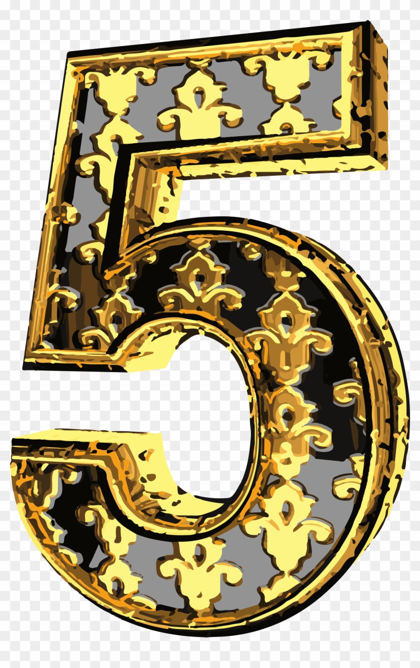 Elegant Vintage Number Five Png Clip Art Image - Vintage Numbers Png Transparent Png