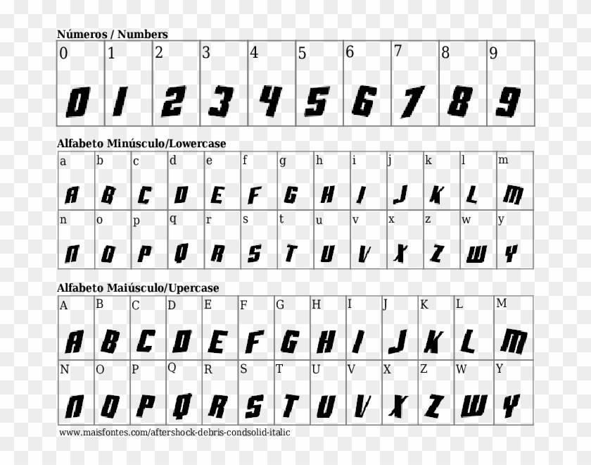 Font Details Aftershock Debris Condsolid Italic - Sans-serif Clipart #984515
