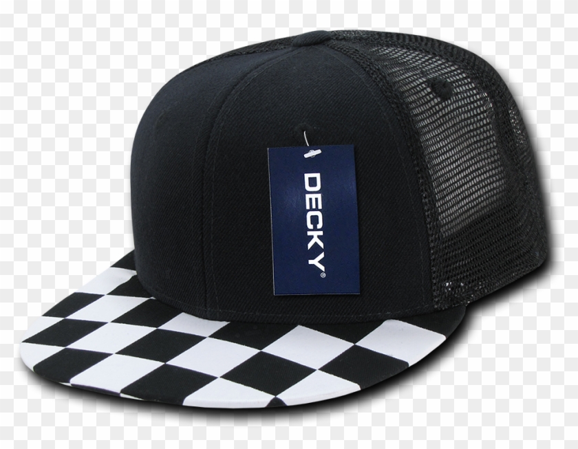 Decky Checkered Racing Flag Trucker Hat Hats Caps Snapback - Baseball Cap Clipart