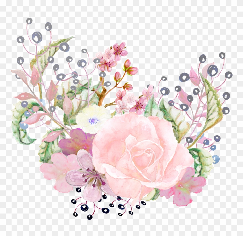 Hand Painted Pink Rose Png Transparent Clipart