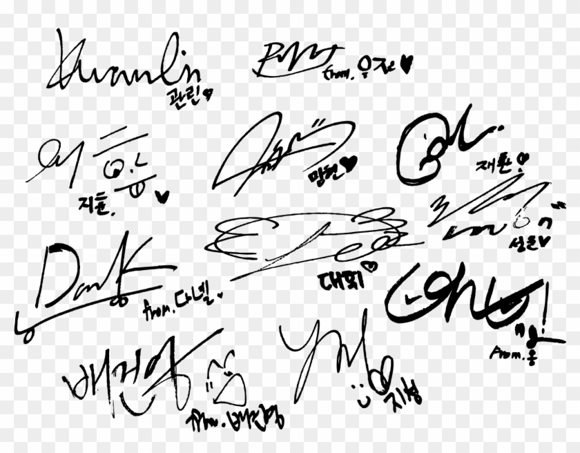 1600 X 1200 15 - Wanna One Signature Png Clipart