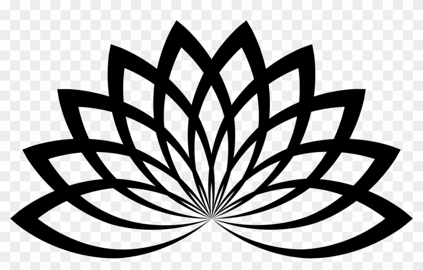 Lotus Flower Png - Black And White Lotus Clipart Transparent Png