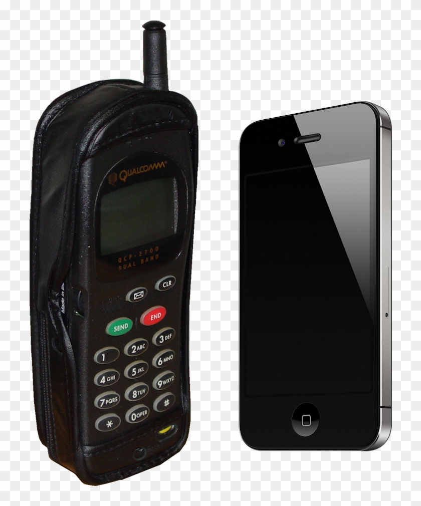 Two Cell Phones - Phone Now And Then Clipart