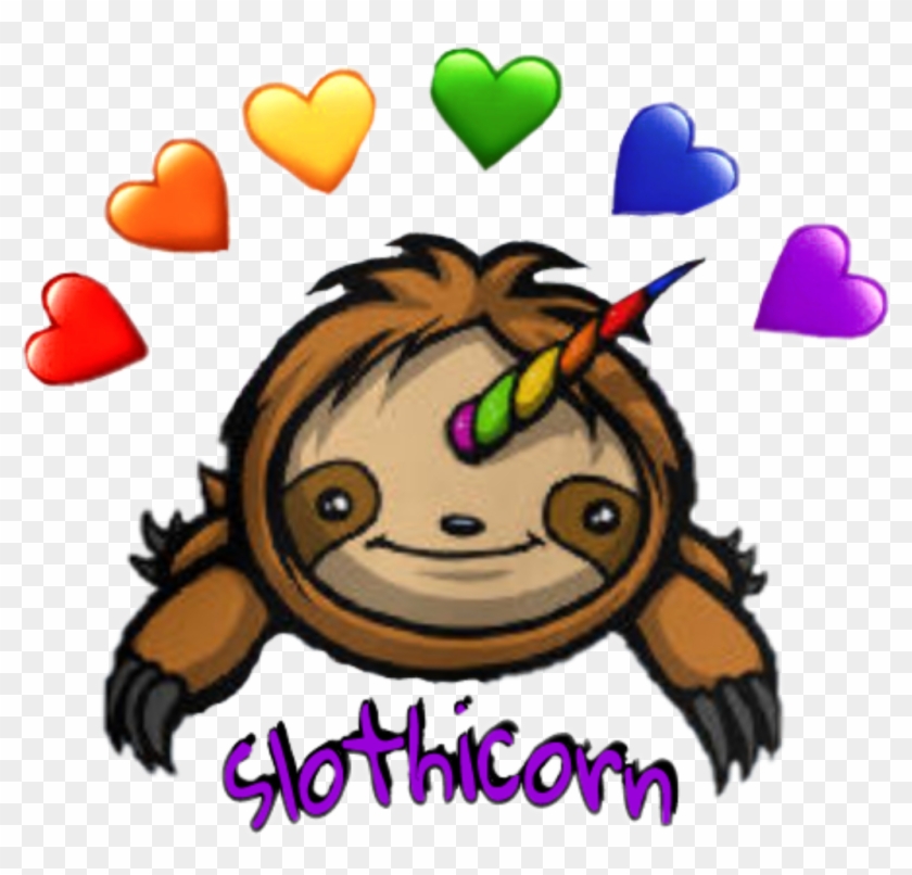 Sloth@kiluwi48 Sticker - Slothicorn Cartoon Clipart #990476