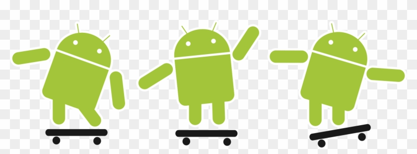 Android Robot Skateboarding - Android Skateboarding Image Png Clipart