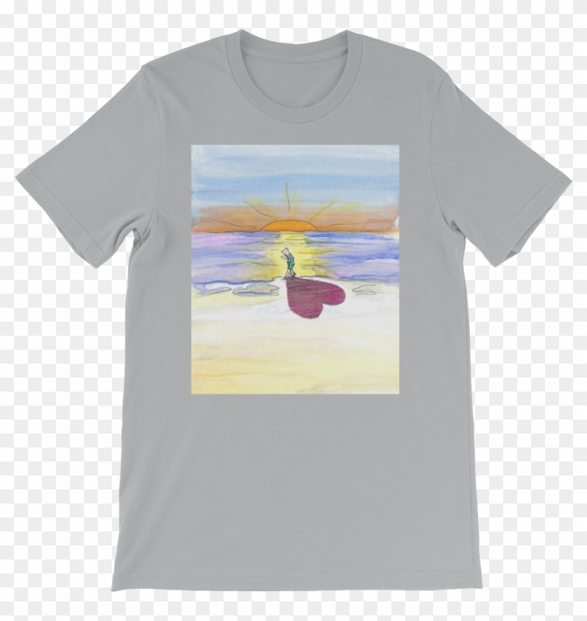 In Love At The Beach Shadow At Sunset Men's And Women's Clipart #990831
