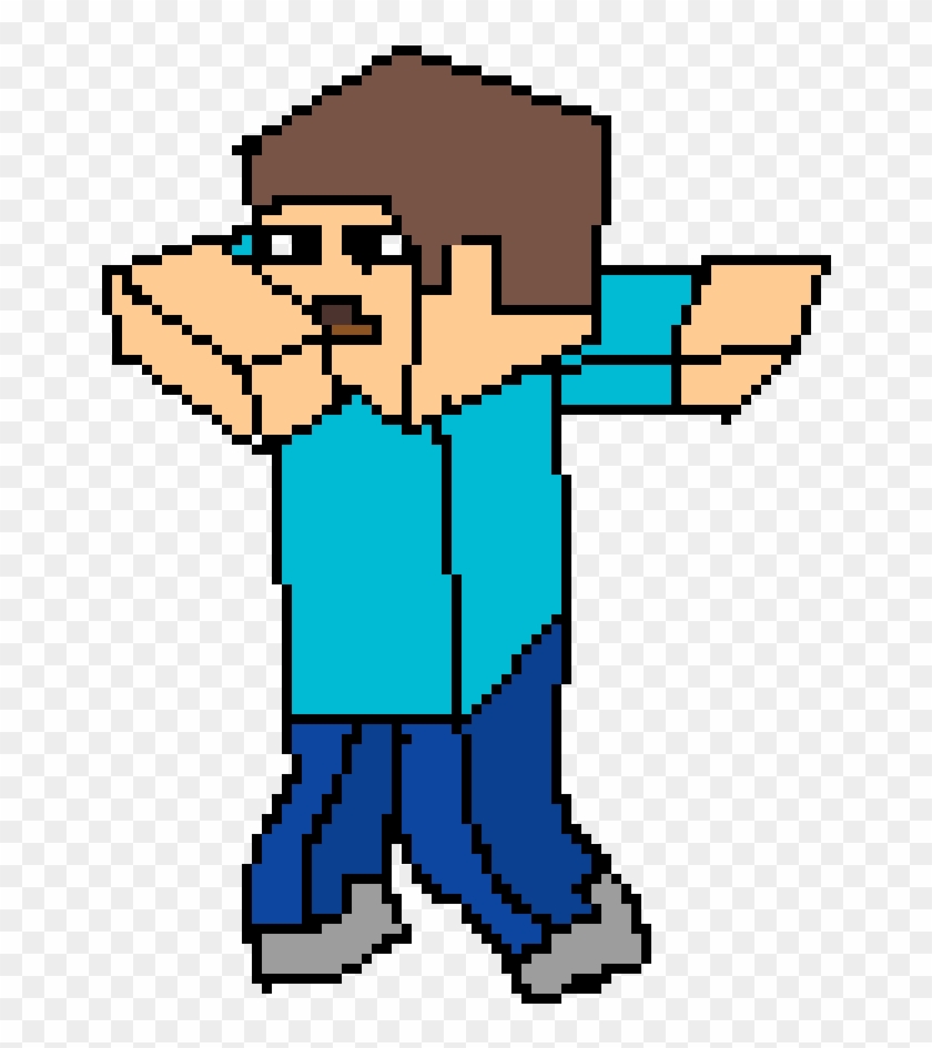 I Tried To Draw Minecraft Steve Dabbing - Mewtwo Clipart