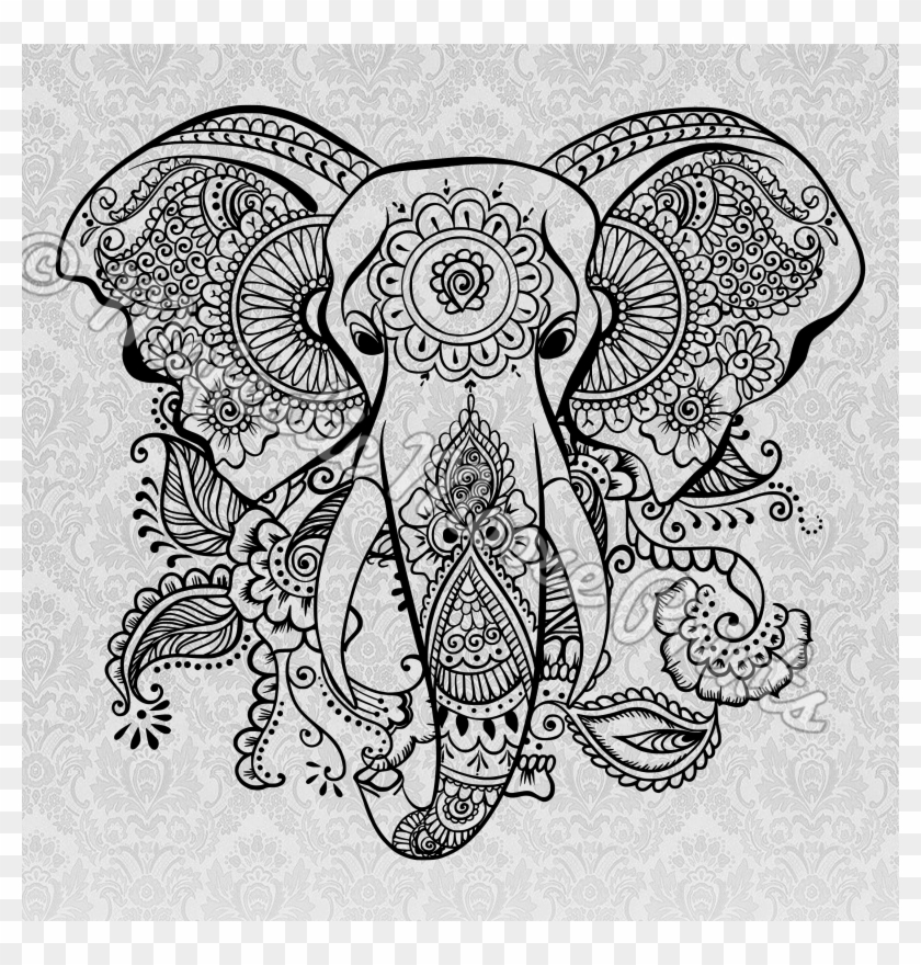 Download Black And White Stock Majestic Moose Prints Elephant Mandala Svg Free Clipart 991011 Pikpng