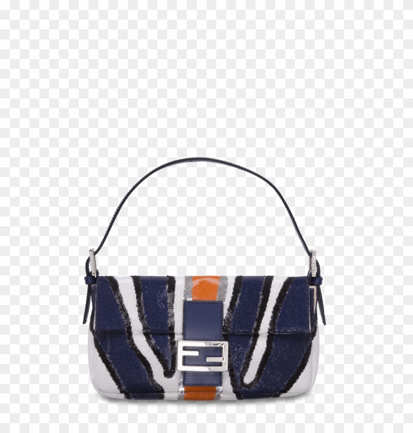 Usa Fendi Blue Sequined Zebra Stripe Baguette Bag Fffdf - Shoulder Bag Clipart #991251