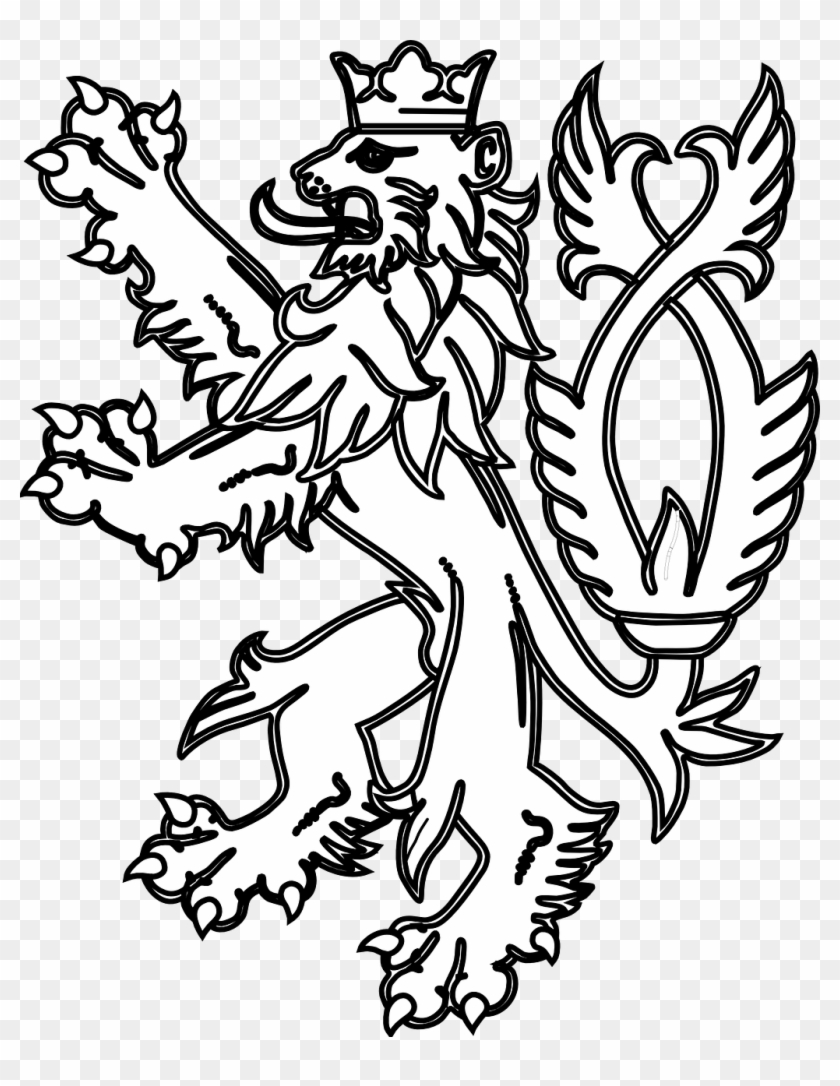 Lion Crown Heraldic Animal - English Lion Clipart #991690