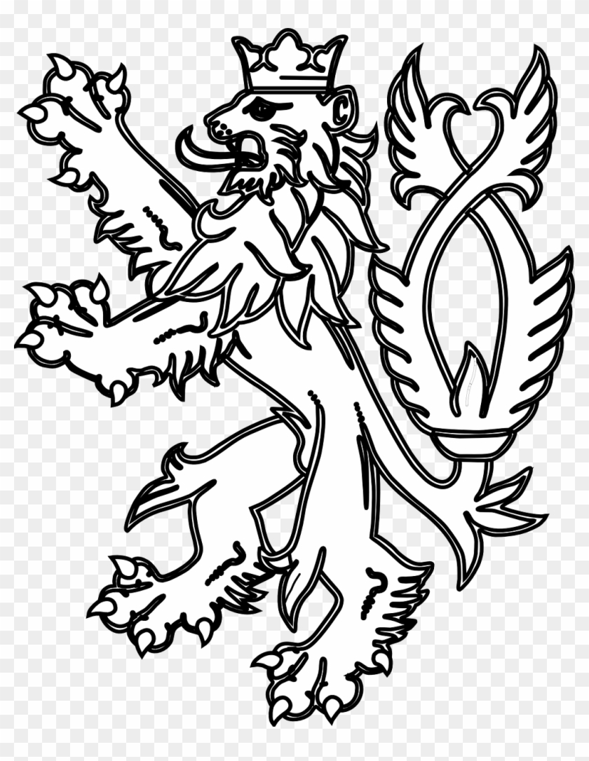 Lion Crown Heraldic Animal - English Lion Clipart #991690