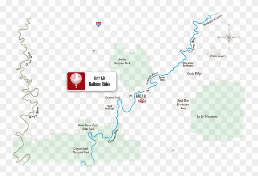 Hot Air Ballooning Map For Moab, Utah - Map Clipart #991788
