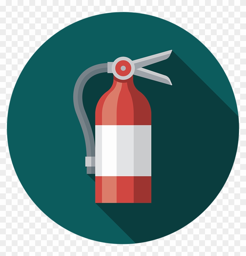 Fire Extinguisher Icon - Flat Design Clipart #991928
