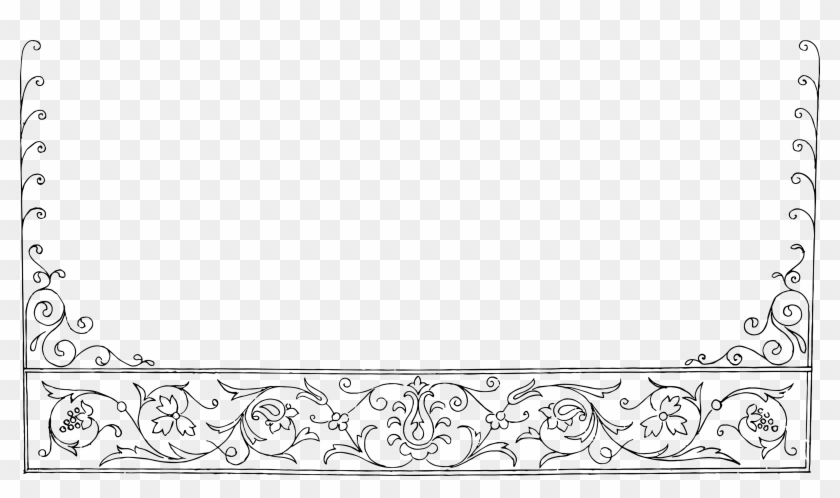 White Floral Border Png Image Transparent - Vector Floral Top Border Clipart #992219