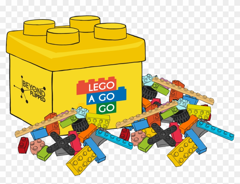 Lego Box And Bricks - Construction Set Toy Clipart