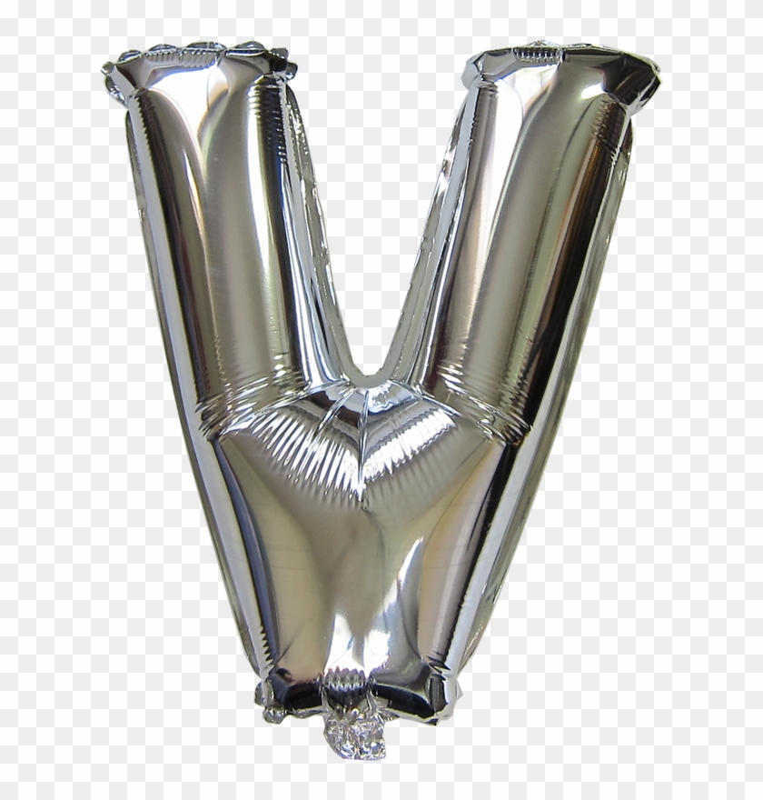 16“ Silver Letter Helium Foil Balloon V - Exhaust Manifold Clipart #993137