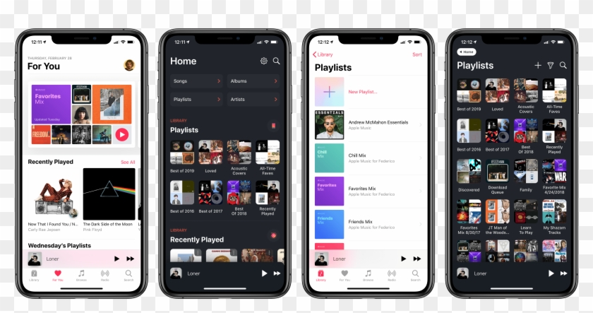 Comparing The For You And Playlist Pages Between Music - Iphone Clipart #993278
