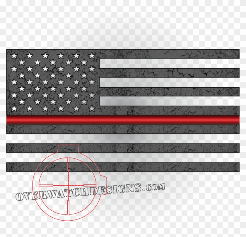 Thin Red Line Subdued Flag - Military Thin Line Flags Clipart #993443
