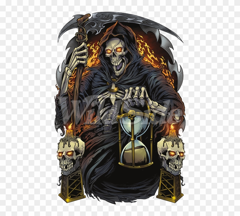 Grim Reaper With Hour Glass - Grim Reaper With Hourglass Clipart