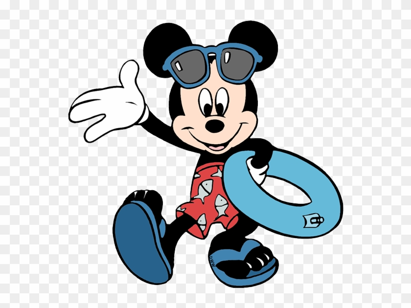 Mickey Mouse Clipart Pool - Mickey Mouse In Pool - Png Download