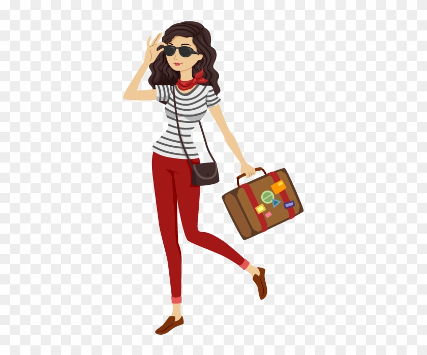 Hi, My Name Is Diana Mitrevski-ross And Welcome To - Girl With A Luggage In Cartoon Clipart #994489